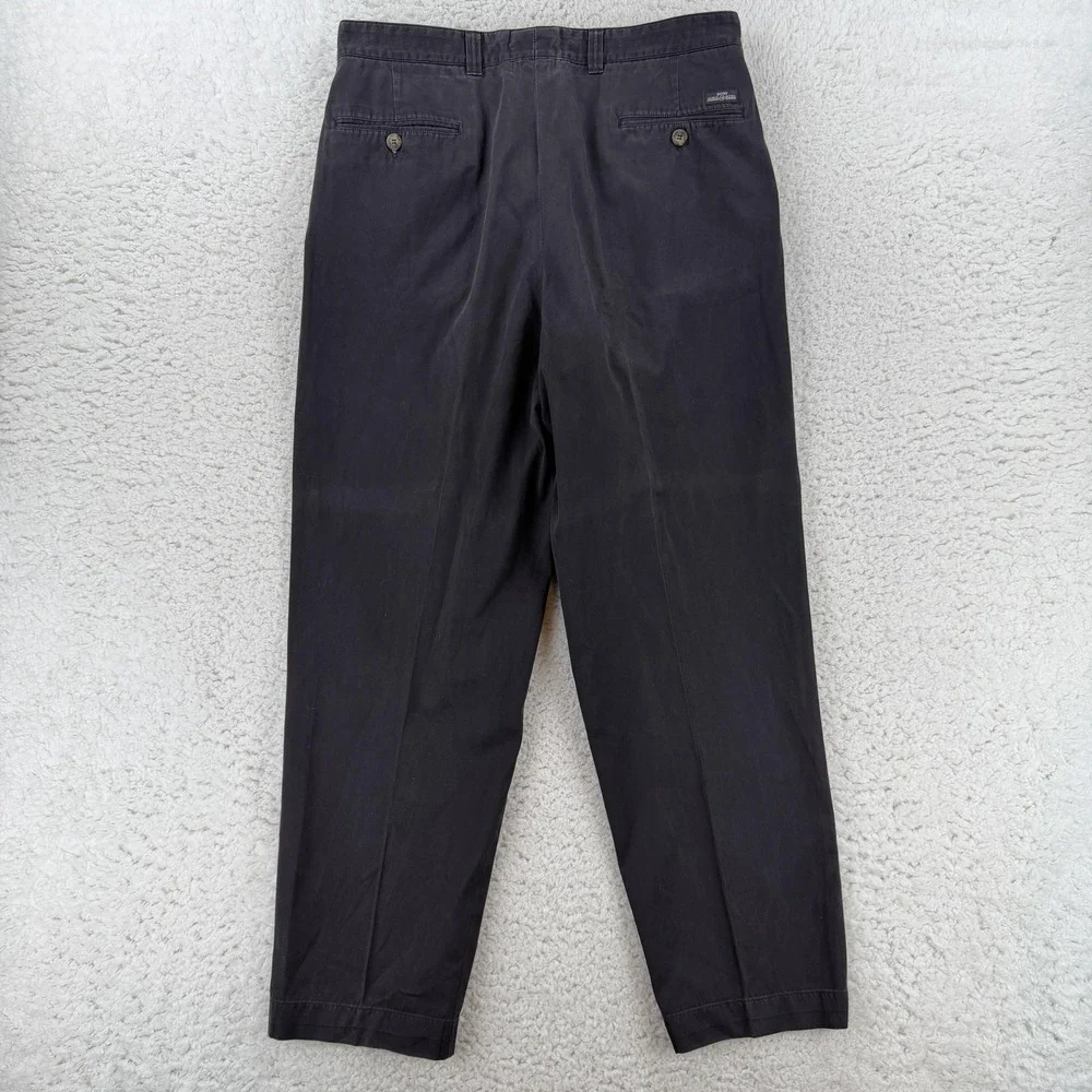 Hugo Boss Chino Pants Mens 40x30 Gray Classic Fit Cotton Canvas Pleated Office